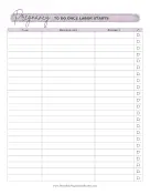 To Do List Labor Report Template