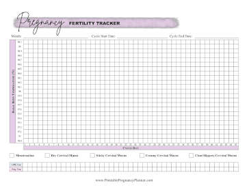 Fertility Tracker Printable Pregnancy Planner