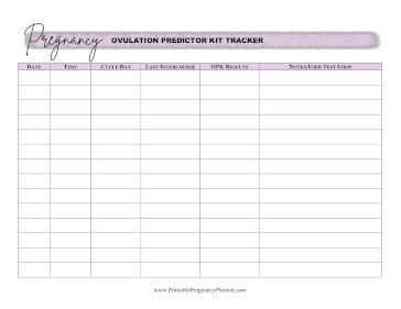 Ovulation Tracker Printable Pregnancy Planner