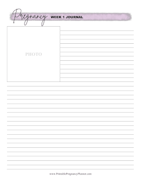 Pregnancy Journal Week 1 Printable Pregnancy Planner