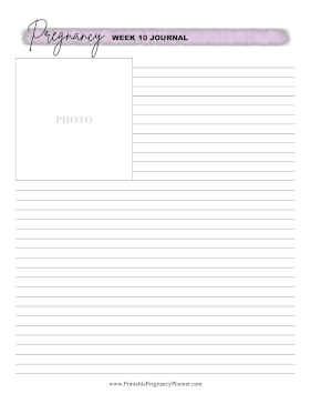 Pregnancy Journal Week 10 Printable Pregnancy Planner