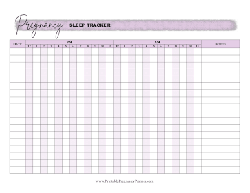 Sleep Tracker Printable Pregnancy Planner